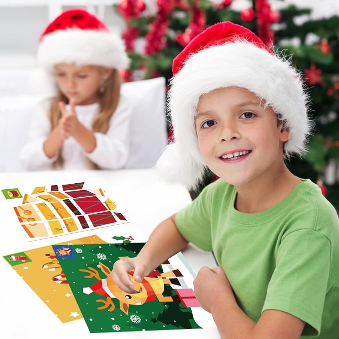 TBEEJ 2PCS Christmas’s Day Crafts for Kids Ages 4-8 Sticker Paint Books Gift Party Create 20 Pictures?Sticker Sheets are Separate?
