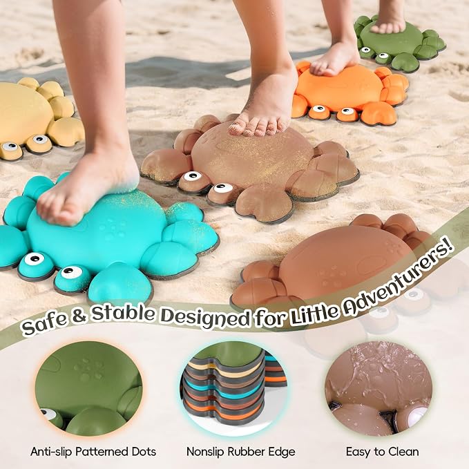 TOPNEW Stepping Stones for Kids, Non-Slip Balance Stepping Stones for Promoting Children's Coordination Skills, Toddler Stepping Stones Obstacle Course for Kids Age 3 4 5 6 7+