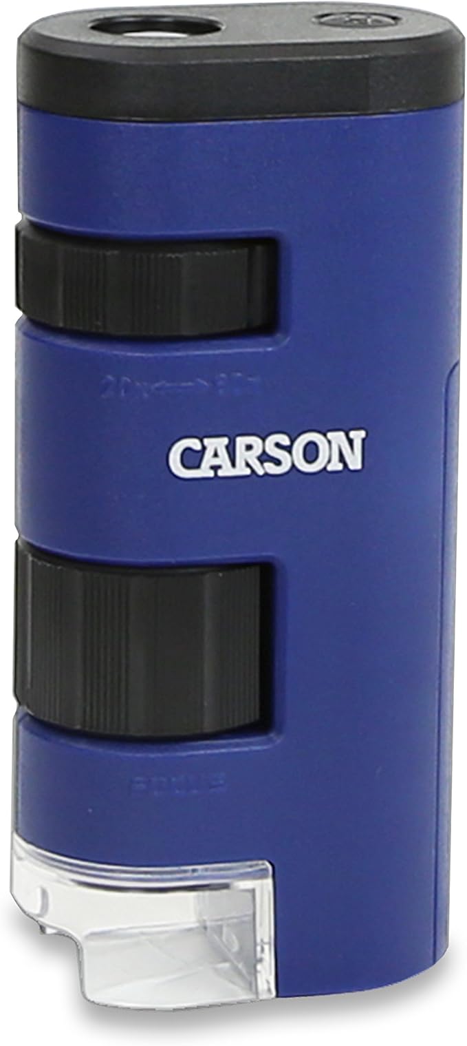 Carson Pocket Micro 20x-60x LED Pocket Microscope Handheld STEM Toy (MM-450) | Easy-to-Use Mini Handheld Microscope for Adults, STEM for Kids (MM-450)