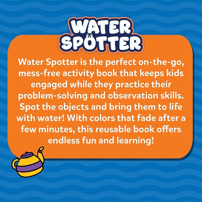 Skillmatics Water Spotter, Around the House, Travel Toy, Activity Book | Paint with Water Kit, Kindergarten Coloring Book, Screen-Free Fun, Mess-Free, Gift for Kids, Boys & Girls Ages 4, 5, 6, 7, 8