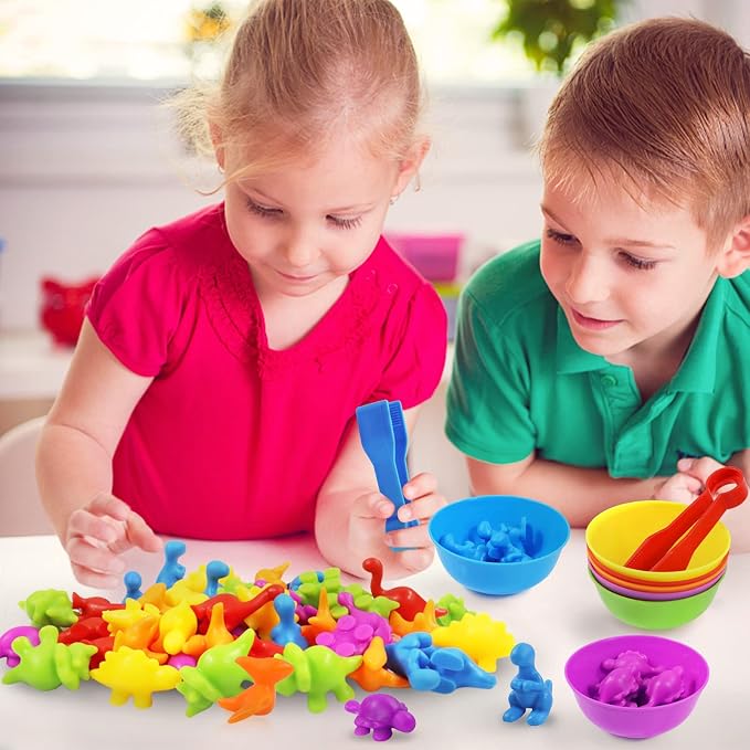 TSYAN Counting Toys Matching Game for Kids with Sorting Bowls Sensory Toys Color Classification Game Set Early Learning Preschool Montessori Educational Toy