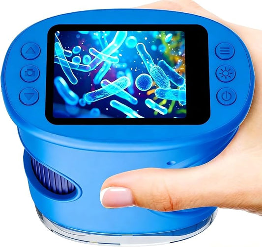 1000X Digital Handheld Microscope for Kids Portable Outdoor Toys & Gifts | 2.0" IPS Screen Magnifier, STEM Science Lab Magnifying Glass, Photo&Video Pocket Edu Toy for Boys & Girls Age 4-12, Blue