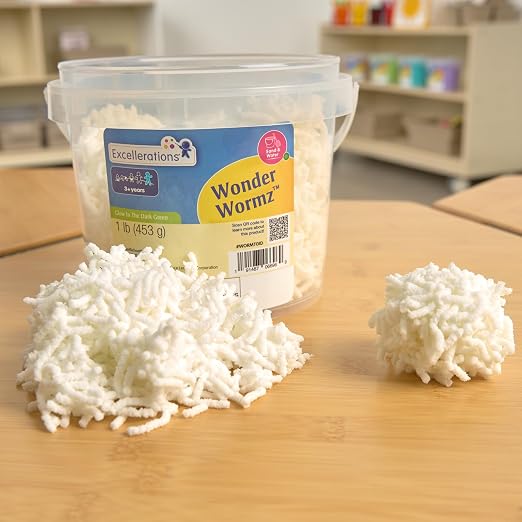 Excellerations Wonder Wormz Sensory Tub - 1 lb Glow in the Dark Wiggle Sensory Material