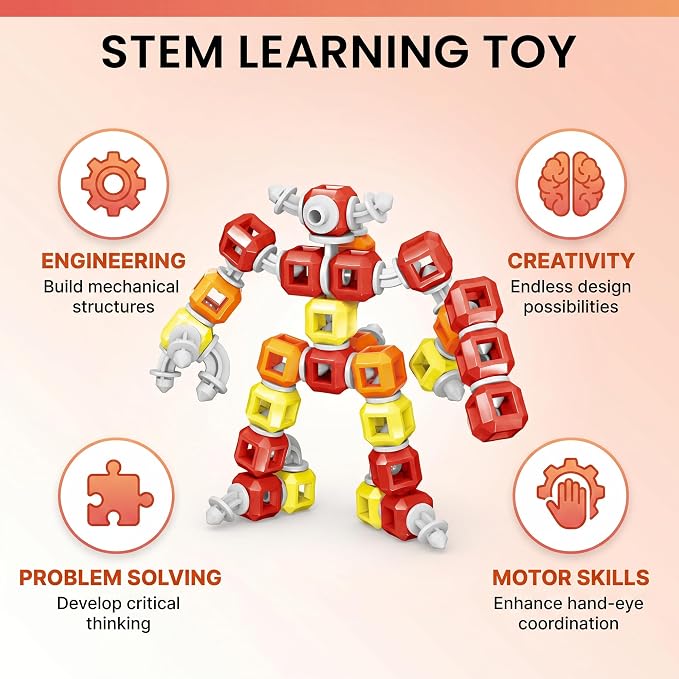 Creative 3-in-1 Insect Robot STEM Building Toys for Kids Ages 4-8 | 72 Pieces Blocks, Supports Repeated Disassembly & Free Building, Easy to Carry for On-the-Go Play, Gift-Ready Packaging