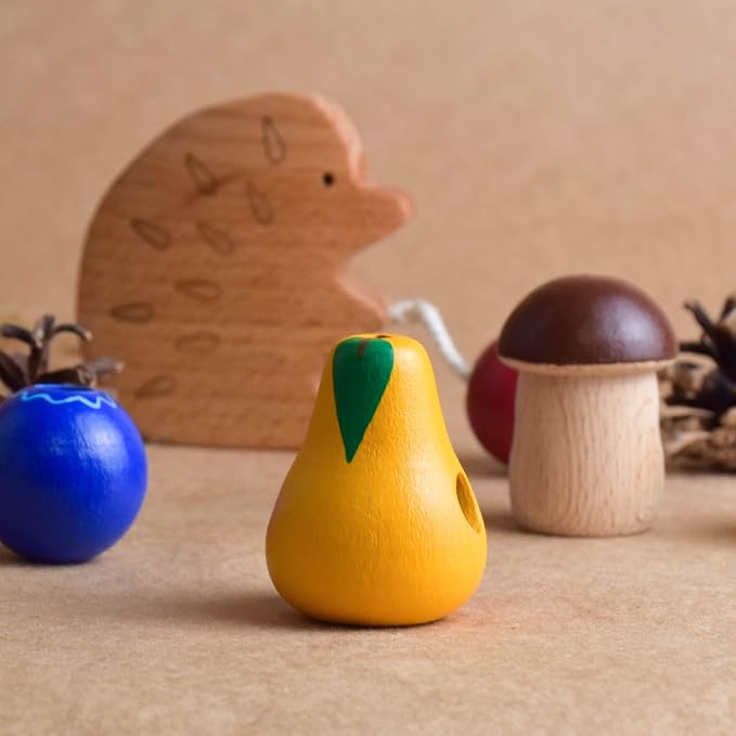 Wooden Lacing Toy Hedgehog, Montessori Baby Materials Educational Learning for Kids, Children Early Development, Unique Handmade First Birthday Gift for Boys and Girls
