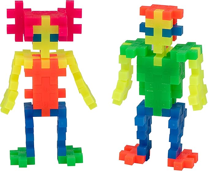 PLUS PLUS 240 Piece Neon Mix - Mini Waffle Blocks, Classroom Must Haves | STEM Toys, Sensory Bin Fillers, Occupational Therapy Tools, Gifts for Boys & Girls, Christmas Stocking Stuffers for Kids