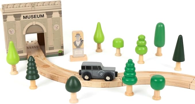 10-Piece Wooden Toy Trees Set – Unique Miniature Model Trees for Crafts, Dioramas, and Fairy Gardens – Wood Forest Trees for Projects, Cake Toppers, and Kids' Play