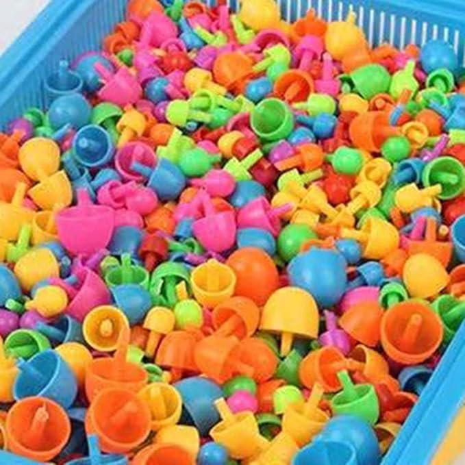 Colaxi Mushroom Nails Pegboard 296pcs – Early Learning Sorting Toy for Boys & Girls, Fine Motor Skill Development with Stacking Pegs, Storage Basket – Preschool Montessori Activity