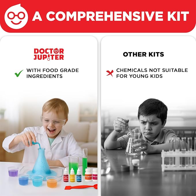 Doctor Jupiter Color Science Experiments Kit for Kids Ages 4+ | Birthday Gift for Boys & Girls Ages 4,5,6,7,8, 10 STEM Experiments, Preschool Learning Toy