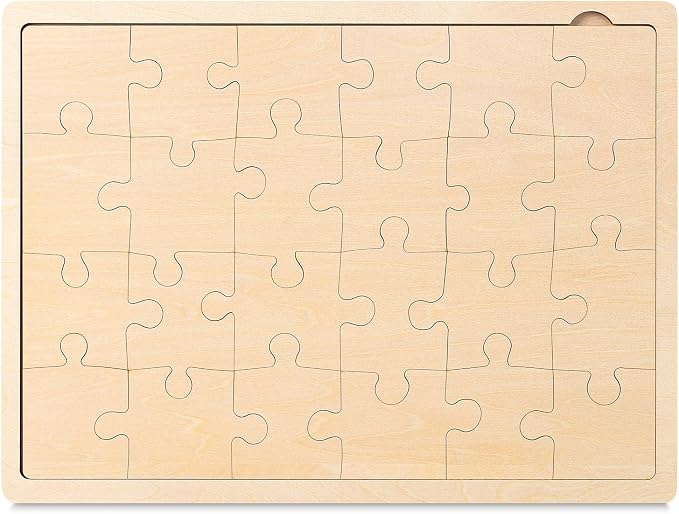 Mr. Pen- Blank Wooden Puzzle, 24 Pieces, 11.8" x 8.8" | Wooden Blank Puzzles to Draw on