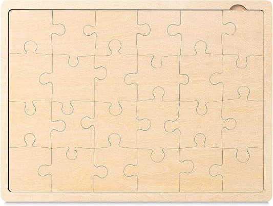 Mr. Pen- Blank Wooden Puzzle, 24 Pieces, 11.8" x 8.8" | Wooden Blank Puzzles to Draw on