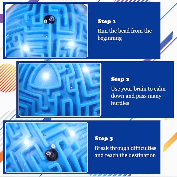 Sratte 3D Maze Ball - Gravity-Based Brain Teaser Puzzle Game Toy for Kids Teens Adults, Back to School Screen-Free Travel STEM Toy for Road Trips, Hard Challenge Birthday Gifts