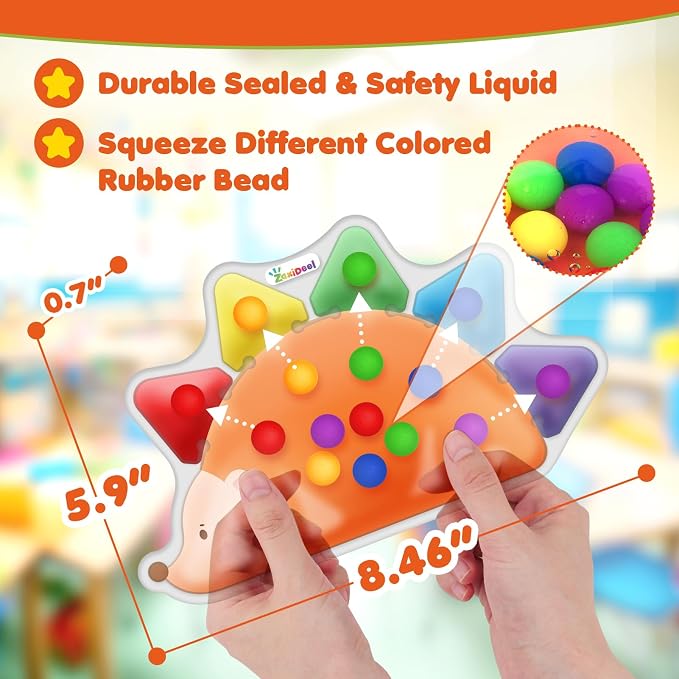 Color Sorting Sensory Toys for Kids Roadtrip Travel Essenstial for Toddler | Squeeze Toys Color Matching Game Preschool Activities Calm Down Montessori Toy for Classroom Prize Boy Girl Gifts Ages 3+