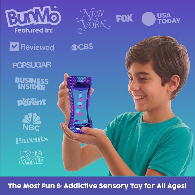 BUNMO Liquid Motion Bubbler Sensory Toy for Kids & Adults Rainbow 5pk – Gentle Fidget Toy for Mindfulness – Stimulating Visual Sensory Experience – Colorful Bubble Fidget Timer for Desk & Travel