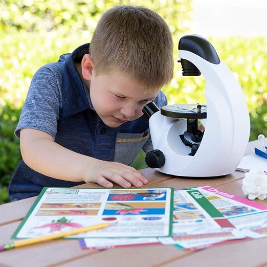 AmScope BK-EXCL1 Microscope Experiment & Activity Cards, Set of 6 | Six laminated cards with 14+ microscope experiments and illustrated step-by-step instructions.