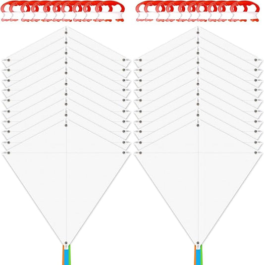 DIY Kites for Kids Kite Making Kit, Decorating Coloring Kite Party Pack | 35"*35" White Diamond Kites Kits Bulk for Boys and Girls