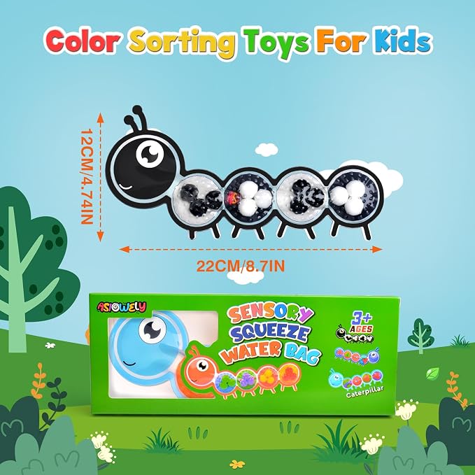 3Pcs Color Sorting Sensory Toys for Kids with Autism Toddler Toys for Airplane Travel Road Trip Preschool Montessori Toys Fine Motor Skills B Easter Basket Stuffers Gifts for Kids Boys Girls
