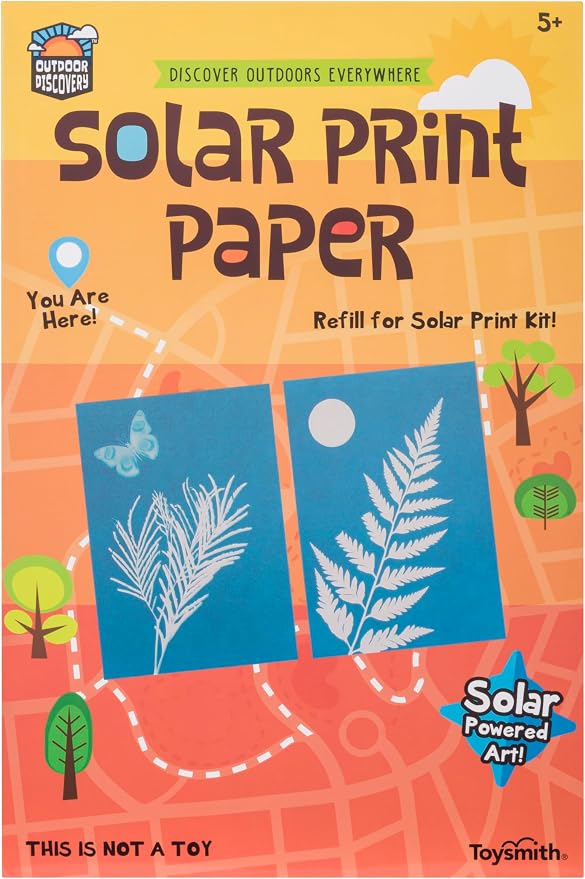 Toysmith Outdoor Discovery, Solar Print Paper, Refill for Solar Print Kit, For Boys & Girls Ages 5+