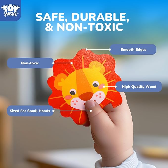TOY Life Wooden Puzzles for Toddlers 2-4, Montessori Toys for 1 2 3 Year Old Boys Girls, Animals Puzzles Educational Learning Toys 2 Year Old, Birthdays Gifts Toy for 2 Year Old Girl Boy