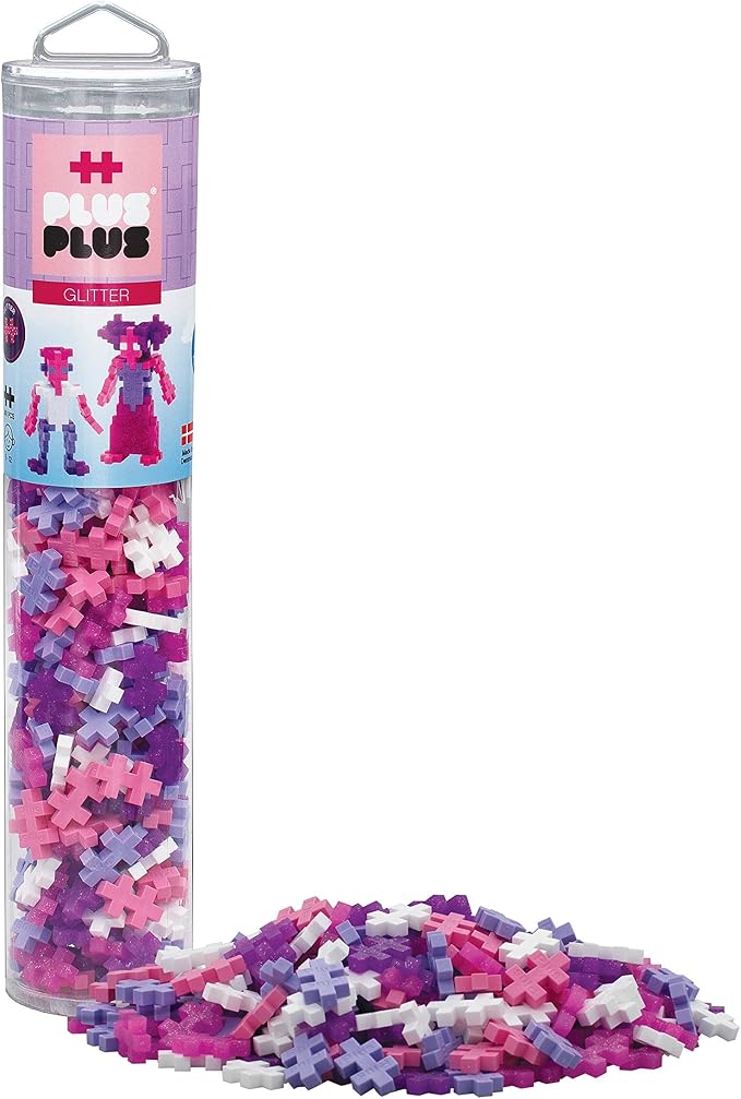 PLUS PLUS 240 Piece Glitter Mix - Mini Waffle Blocks, Classroom Must Haves | Sensory Bin Fillers, Math Manipulatives, Classroom Must Haves, Gifts Boys & Girls, Stem Bins, Airplane Activities for Kids