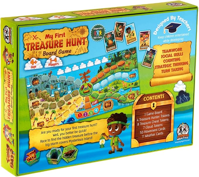 My First Treasure Hunt Cooperative Board Game for Kids Ages 4+, 1-4 Players | Cooperative treasure island adventure, kids work together to find buried treasure. Fun for the whole family.