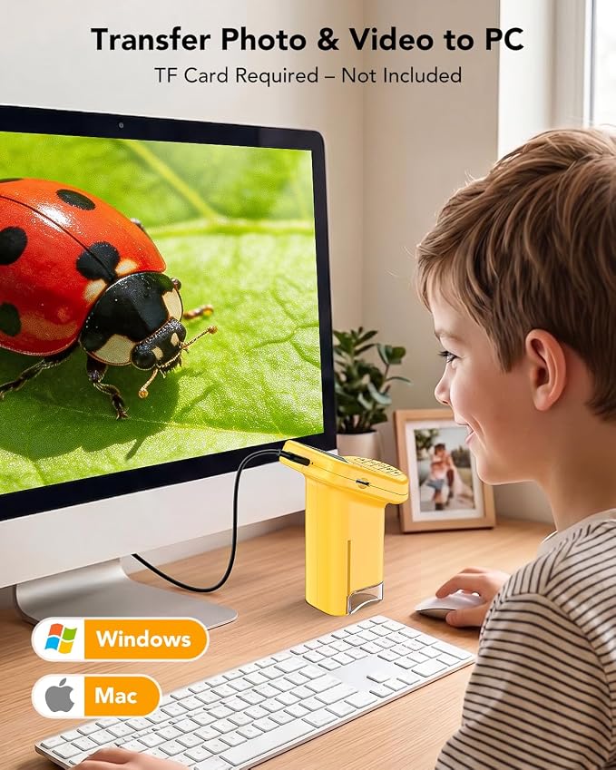 Handheld Portable Microscope for Kids, 120X-1200X for Ages 6-12 Boys Girls | 2.0'' IPS Screen, Photo & Video, 6 LED Lights, Rechargeable, STEM Toys, Christmas Birthday Gifts, for Outdoor Exploration