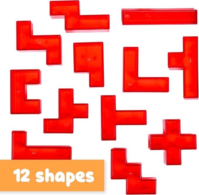 Spark & Wow Light Table Blocks, 12 Shapes, Two Colors | Toddler Sensory Building Blocks, Translucent Light Table Manipulatives, Sensory Toys for Toddlers
