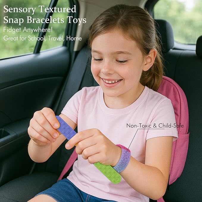 Sensory Slap Bracelets for Kids Teens,6PCS Fidget Toys Snap Bracelets for Stress Anxiety Autistic ADHD,Calm Down Classroom Travel Students Prizes Toys, Stocking Stuffers for Teens Boys Girls