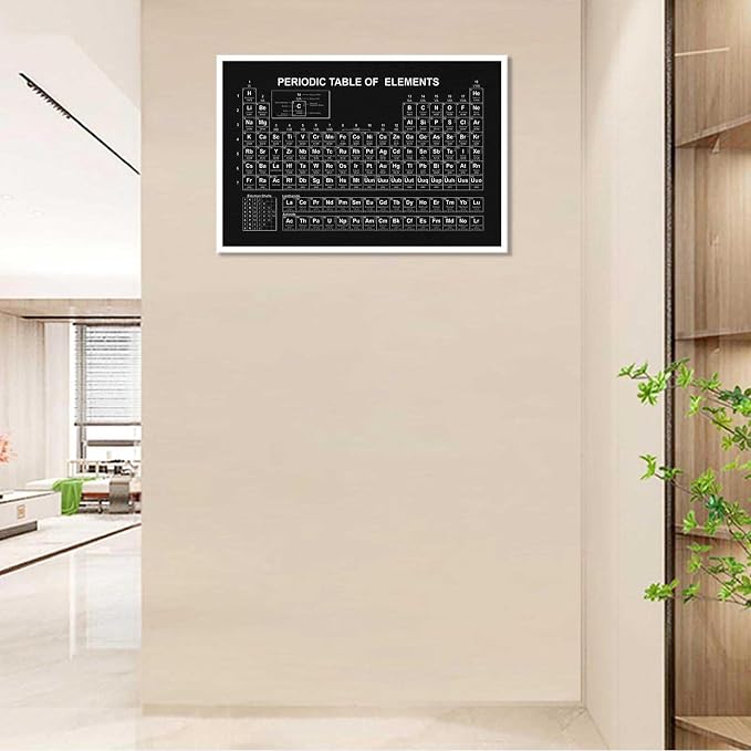 Vintage Periodic Table Poster Periodic Canvas Wall Art Science & Chemistry Classroom Chart Prints Painting For Home Bedroom Classroom Wall Decor 24x36in Unframed