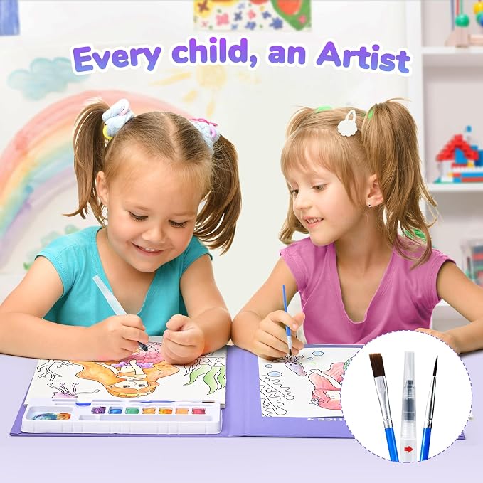 JoyCat Paint with Water Coloring Books for Toddlers (Underwater World) | Watercolor Painting Set for Kids Ages 3-5 & 4-8, Arts & Crafts Drawing Activity Travel Toy, Birthday Gifts for Boys & Girls