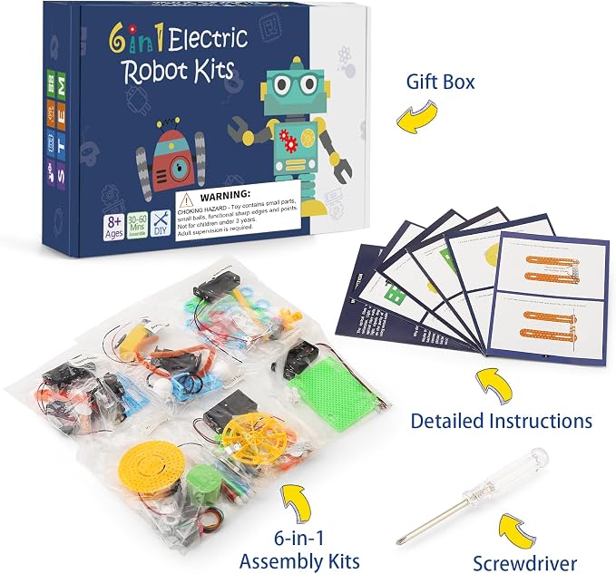 STEM Robotics Science Kits for Kids Ages 8-12 8-10, STEM Toys for Boys 8-13 | Build A Engineering Robot Building Toys Science Experiments Projects, Crafts for 8 9 10 11 Year Old Boys Birthday Gifts