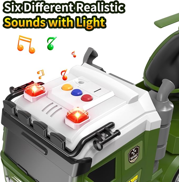 Kids Toys for Ages 3 4 5 6 7 8 Years Old Boys, 25" Large Army Semi Truck with Helicopter & Race Car, Friction Powered Vehicle with Lights & Sounds,Birthday Gift for Boys Girls