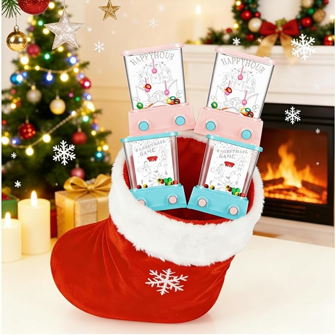 Gejoy 4 Pieces Water Games Handheld for Kid Small Retro Waterful Ring Toss Handheld Game Birthday Goodie Bags Stuffers School Classroom Prize Reward Pastime Car Toy Fidget for Boy Girl(Lively Style)