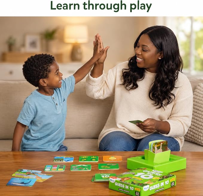 Skillmatics Guess in 10 Junior – Animal Kingdom, Card Game, Gift for Kids | Educational Trivia Game for Preschoolers, Travel Toy & Guessing Board Game, Screen-Free, Boys & Girls Ages 3, 4, 5 & 6