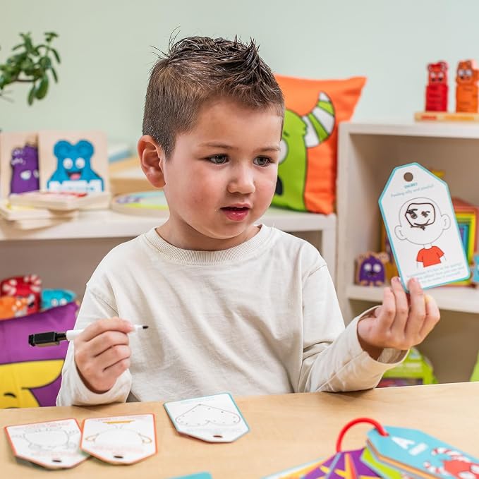Open The Joy Dry Erase ABC Emotion Flash Cards – Kids SEL Learning Set