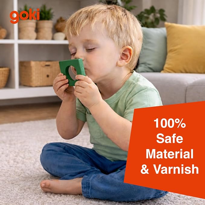 Goki Wooden Sorting & Stacking Toys - Montessori Toys for 2 Year Old Boy & Girl - Educational Color Recognition Shape Sorter for Toddlers - Gift for 2 Year Olds - Designed with Love in Germany