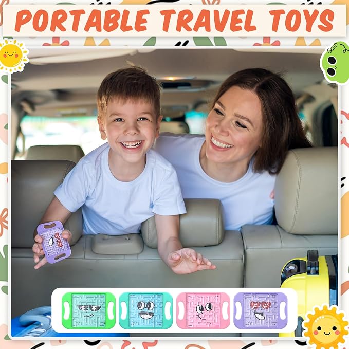 JellyArch 36 Pcs Mini Maze Puzzle Bulk for Kids Maze Cubes, Emotion | Small Educational Handheld Puzzle Brain Teaser Back to School Classroom Exchange Gifts for Students Adults