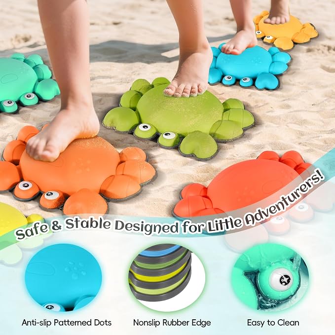 TOPNEW Stepping Stones for Kids, Non-Slip Balance Stepping Stones for Promoting Children's Coordination Skills, Toddler Stepping Stones Obstacle Course for Kids Age 3 4 5 6 7+