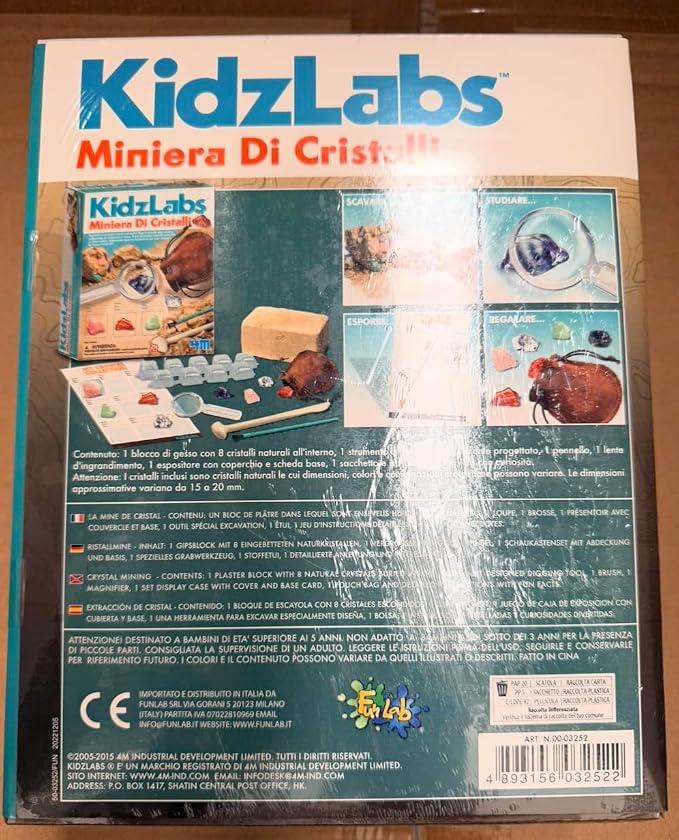 4M Kidzlabs Crystal Mining Kit, DIY Science Kit - Dig for gem Stones, For Boys & Girls Ages 5+