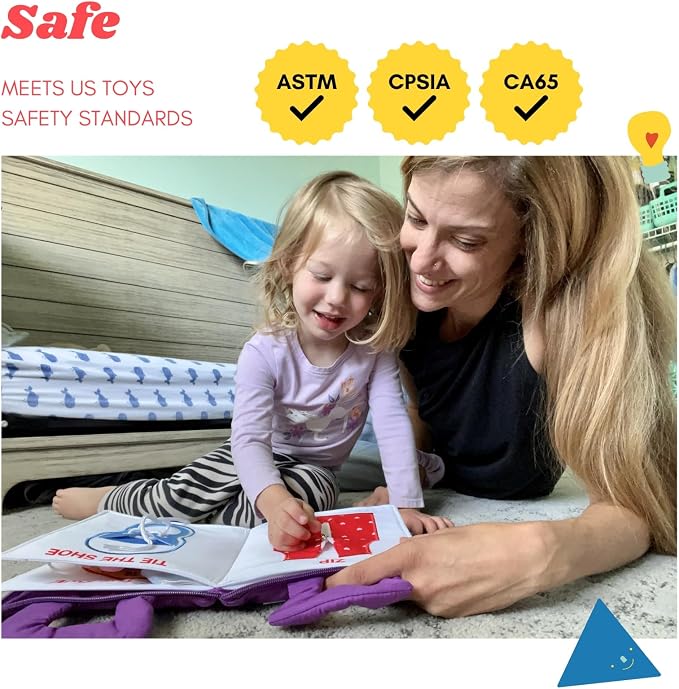 BAVY Quiet Book, Toddler Travel Activity Book, All Parts Attached, Ages 2-4 | Montessori board book, quiet book, car and plane, 10 activities, travel toy for toddlers 2 3 4, birthday gift idea