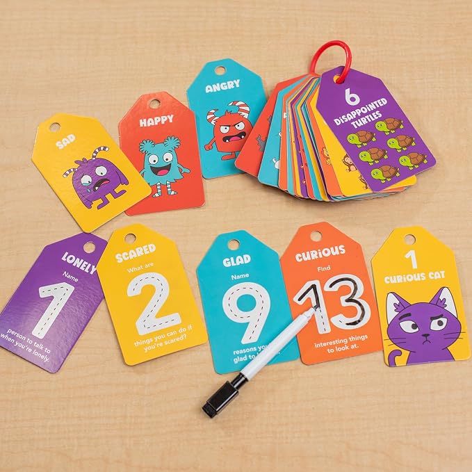 123 Number & Emotion Flash Cards – Kids Math SEL Learning