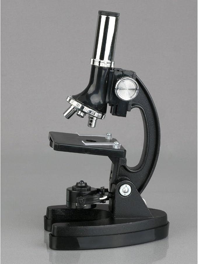 AmScope M30-ABS-KT2 52-Piece STEM Microscope Kit for Kids, Black | Monocular Head Compound Biological Microscope