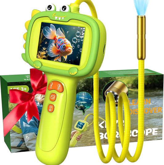 Kids Borescope Camera, STEM Learning Toy for 3+ Years Old Boys Girls | Back to School & Birthday Gift for Kids, Portable Outdoor Camping Exploration Toy with 8 LED Lights & 2.4‑Inch Screen