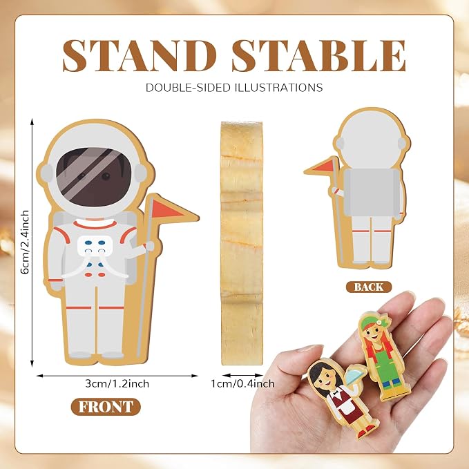 Kathfly 36 Pcs Wooden Community Helpers People, Career Figures Toy | Multicultural Career Blocks for Social Emotional Learning, Creative Play Figures, Preschool Classroom Teaching Wooden Set