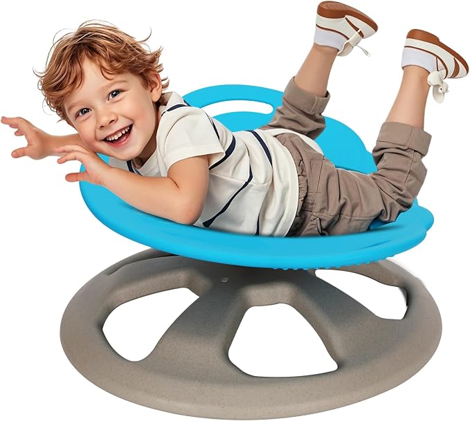 FERUERW Spinning Chair for Autistic Kids with Handle, Sensory Products | Sensory Toy Gifts for Children with ADHD/Autism, 220LBS Weight Capacity, Training Body Coordination, 3+ Years (Blue)
