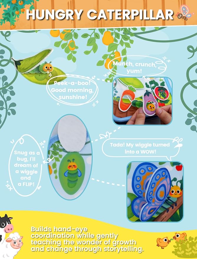 Busy Book for Toddler, Montessori Toys Busy Board, Farm Quiet Book | Travel toys, Learning activity, Travel essential, Boys Girls birthday gift, Soft felt book, BPA-free, Non-toxic, Screen-free
