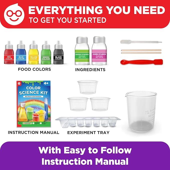 Doctor Jupiter Color Science Experiments Kit for Kids Ages 4+ | Birthday Gift for Boys & Girls Ages 4,5,6,7,8, 10 STEM Experiments, Preschool Learning Toy