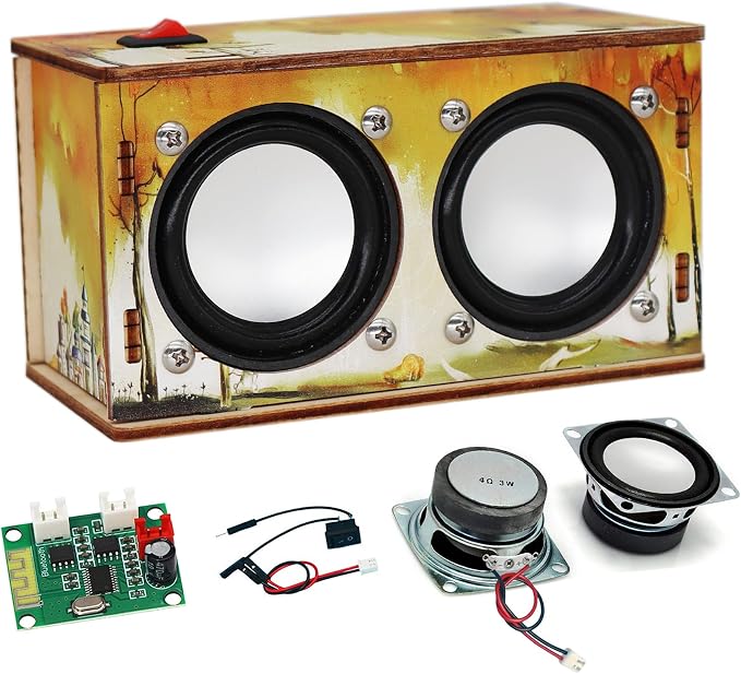 Gifts for Teen Girls Boys - Science Kits for Kids Age 8-10-12-14 - Crafts for Girls 8-12| STEM Toys Build Bluetooth Speaker Kit| DIY Electronic Projects 9 11 13 15 16+ Year Old (Printed Wooden)