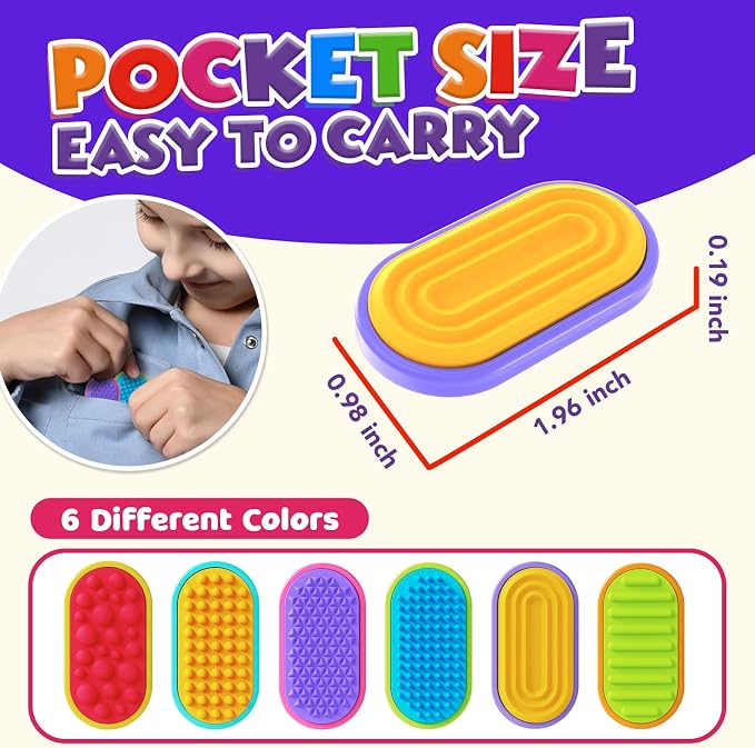 Sensory Fidget Magnet Toys for Kids: Silicone Magnetic Sliders Stress Fidgets for Autism, Stress Small Texture Fidget Toys for Classroom Prizes, Adults Office Desk / Portable Travel Must Haves, Gifts