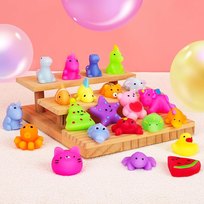 VISCOO 40 Pack Squishy Toys, Mochi Squishy for Kids, Kawaii Squishies | Treasure Box Toys for Classroom Prizes, Easter Basket Gifts Goodie Bags Fillers Birthday Gift Party Favors